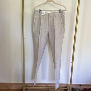 NWT - J.Crew Thompson straight fit linen-cotton blend pant, size W29L32
